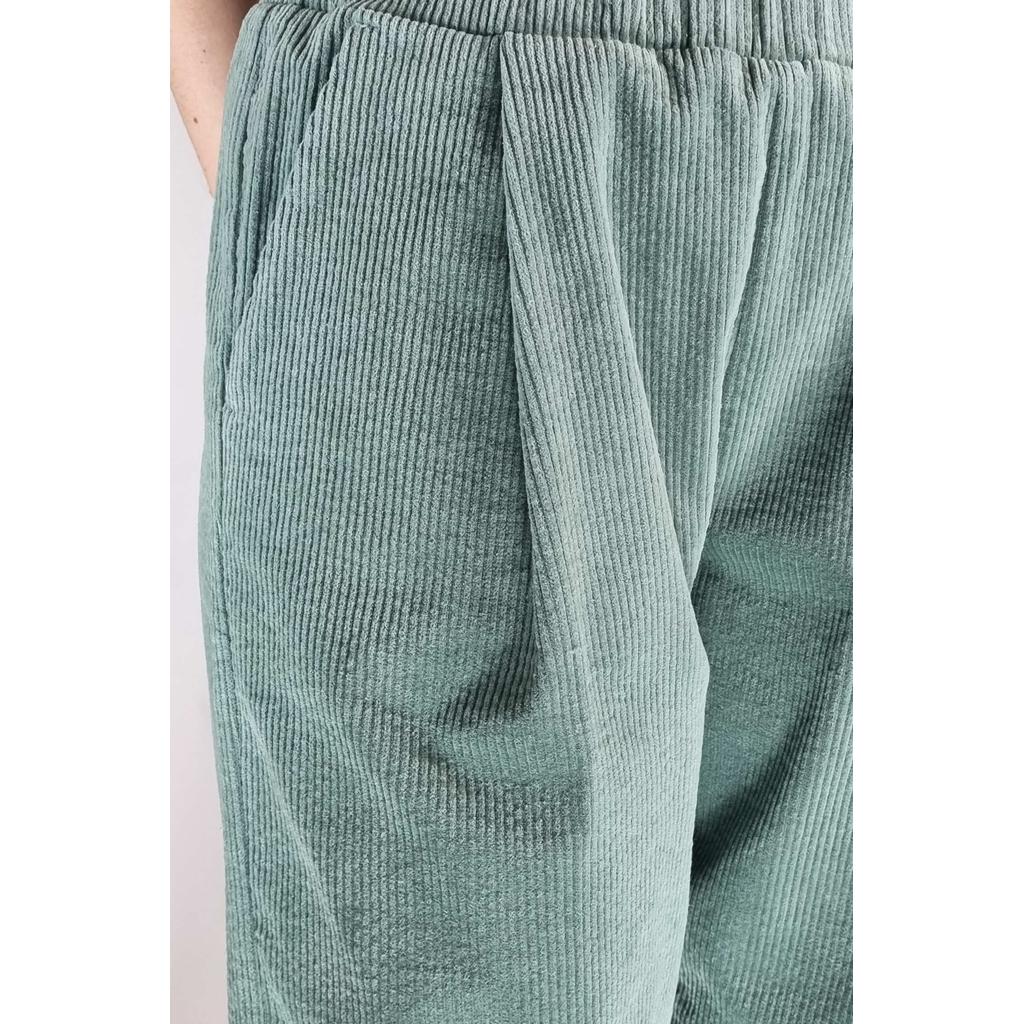 Hose BUNDFALTEN HIGH WAIST Cord mint