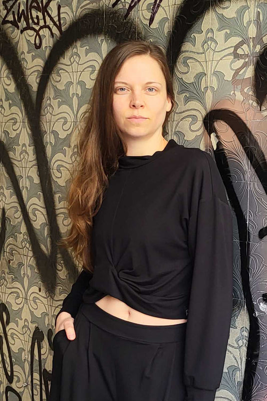 Shirt KNOTEN Bambus-Viskosejersey schwarz