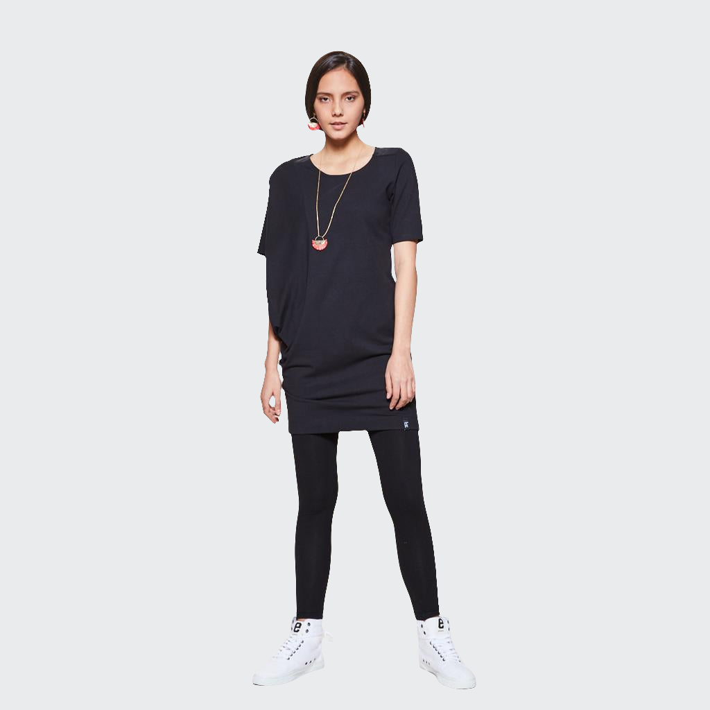 Longshirt ASYMETRISCH Jersey schwarz