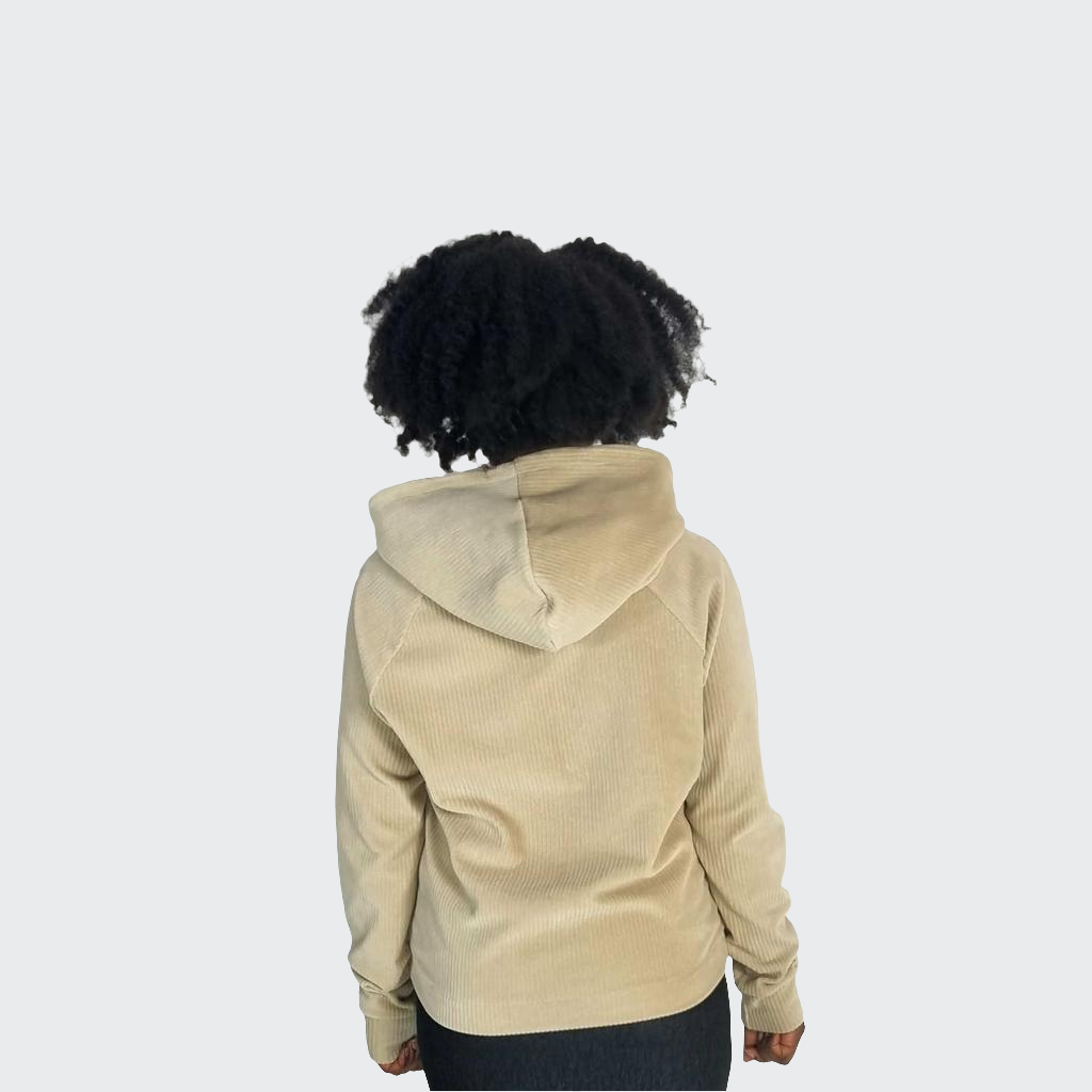 Hoodie BOXY Nickicord sand