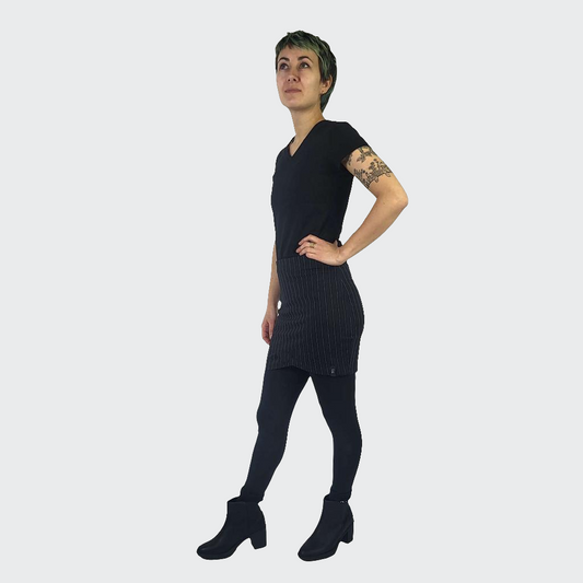 Minirock NADELSTREIFEN schwarz