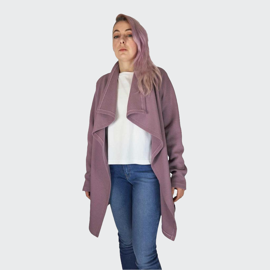 Sweatmantel WAFFELSTRUKTUR mauve