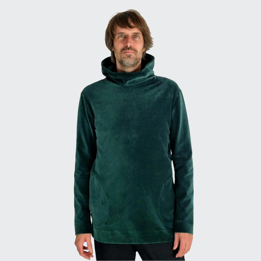 Hoodie LONG Nickicord grün
