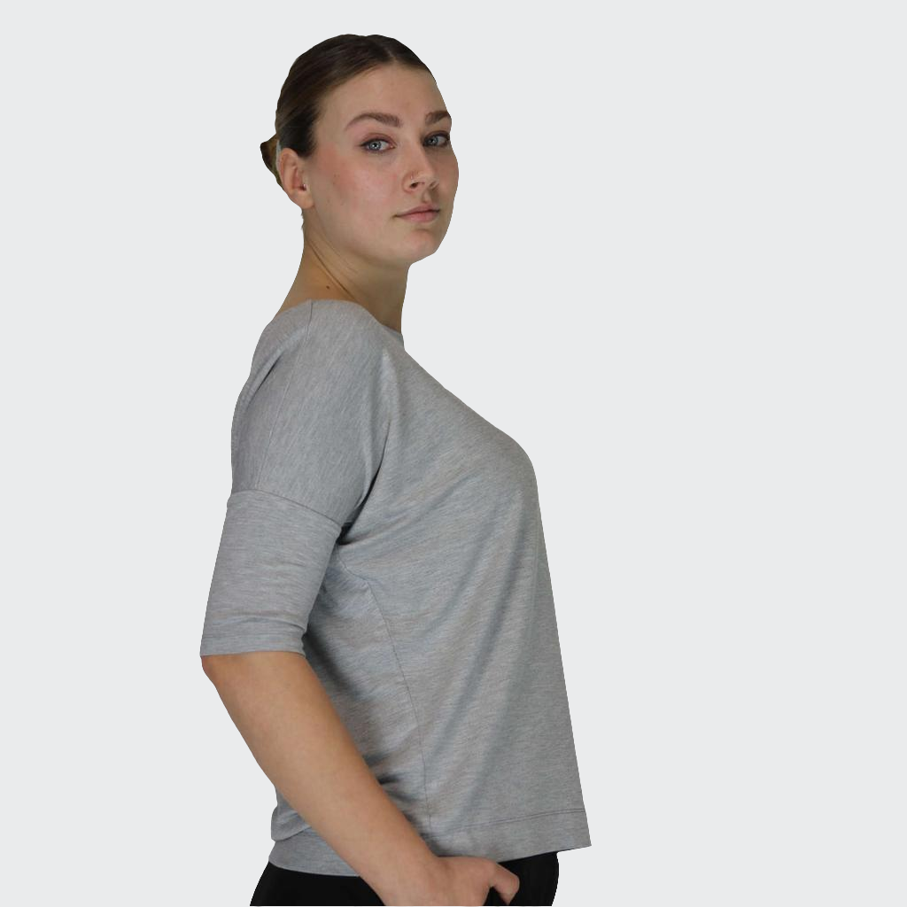 Shirt OVERSIZE Bambus-Viskosejersey hellgrau