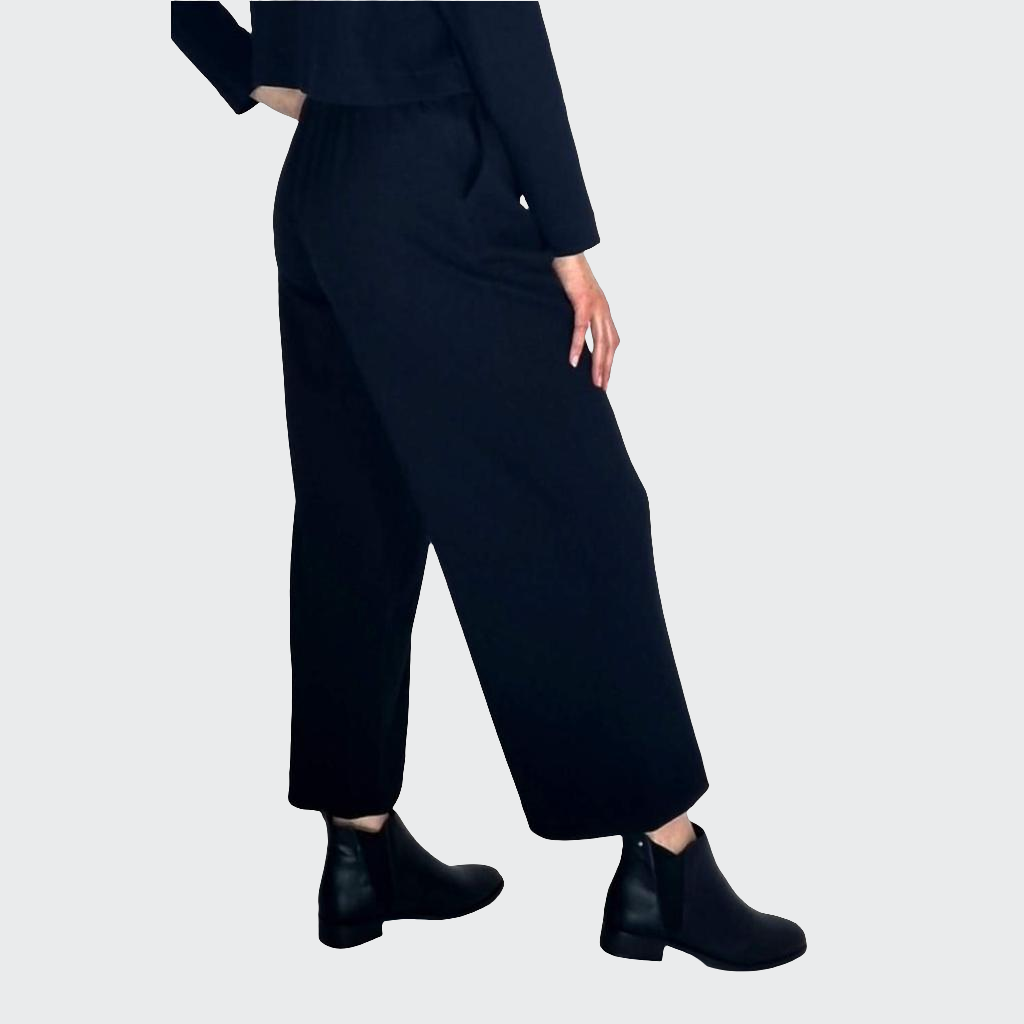 Hose WIDE Struktur schwarz