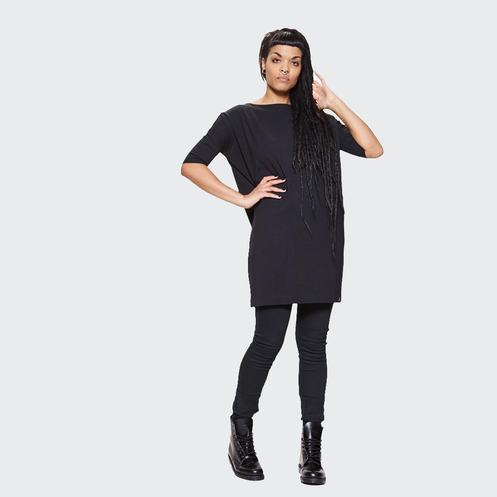 Longshirt mit 1/2-Arm OVERSIZED Jersey schwarz