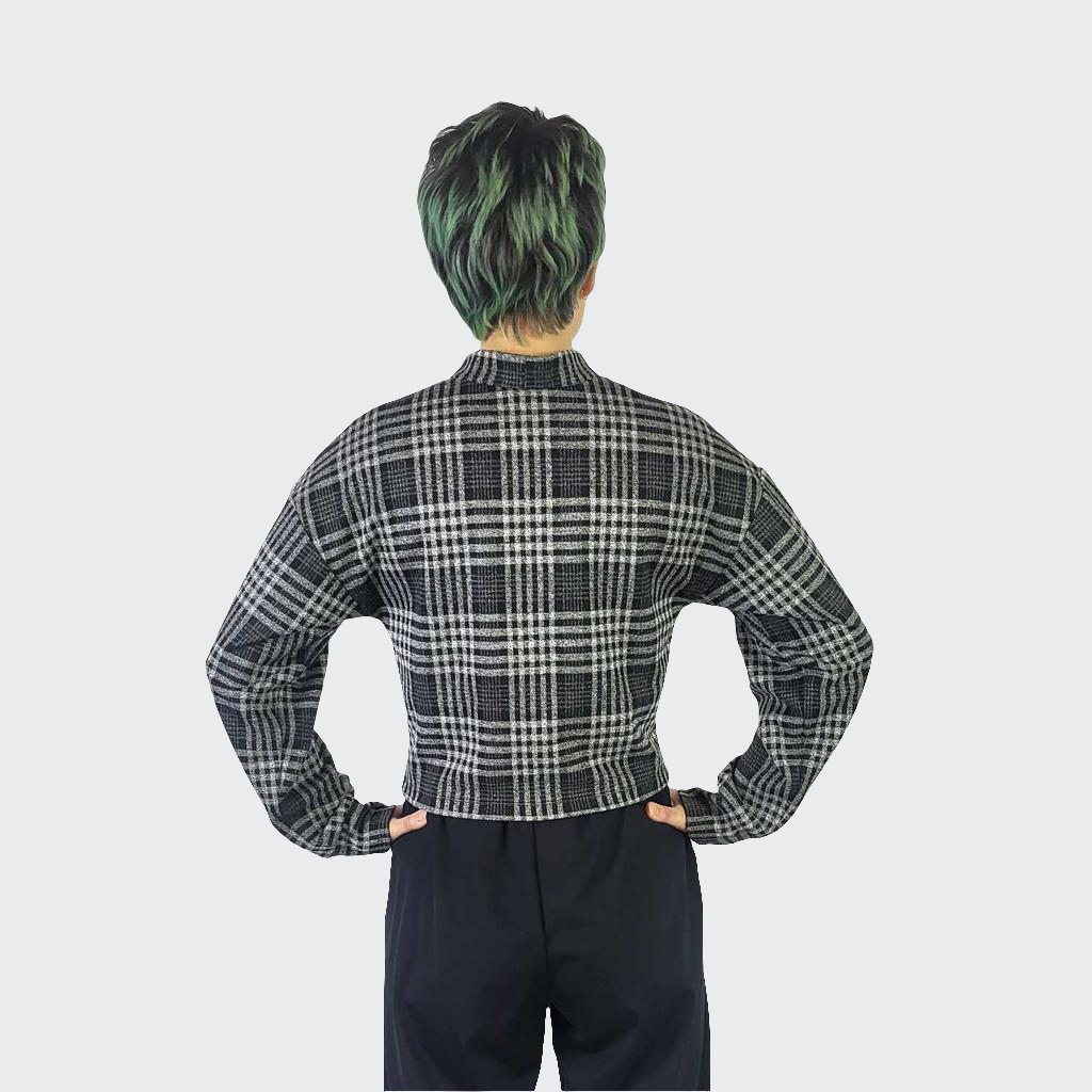Pullover WIDE SLEEVES Strick schwarz/grau