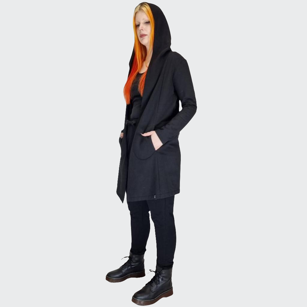 Kapuzenmantel SWEAT schwarz