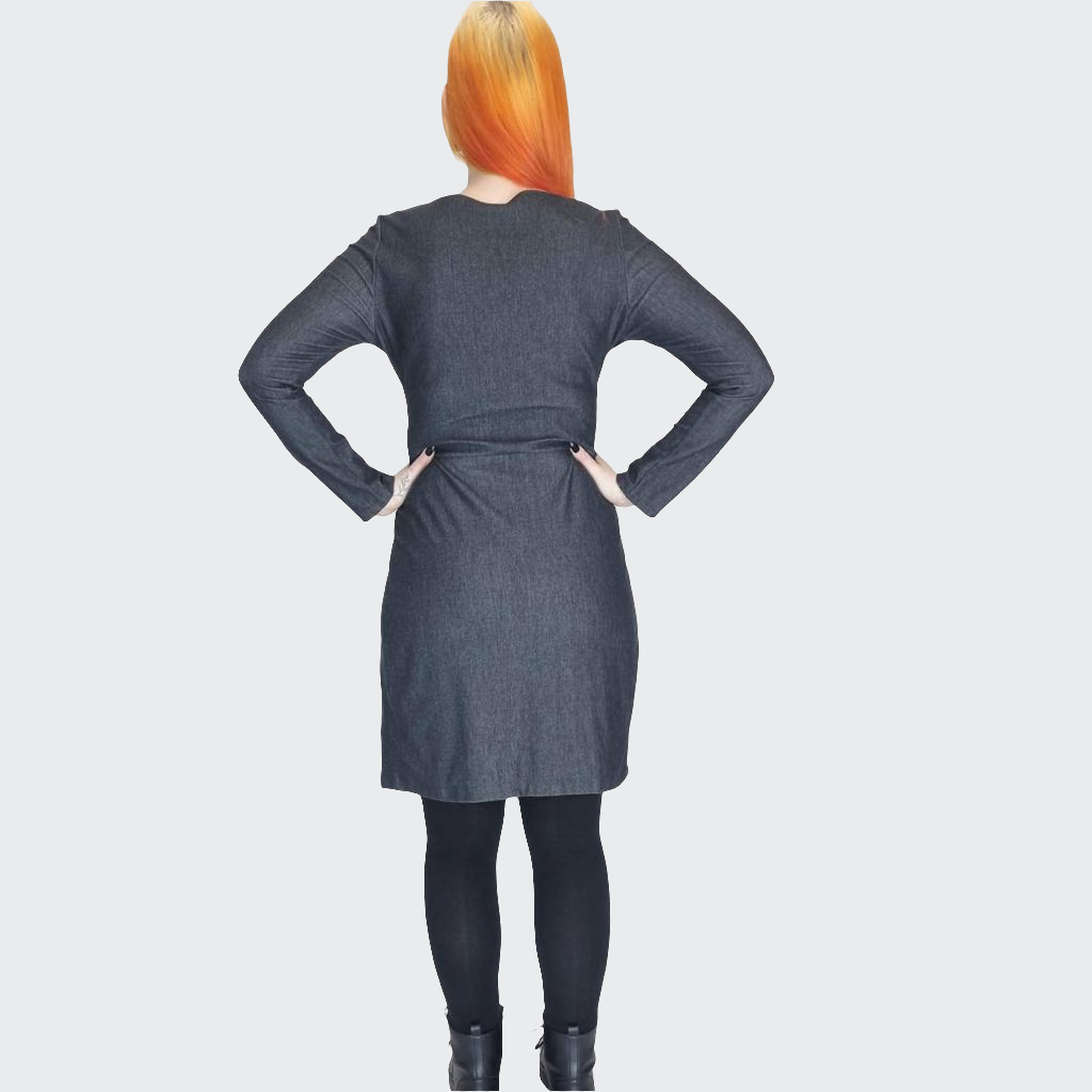 Kleid DRAPE Denim Stretch schwarz