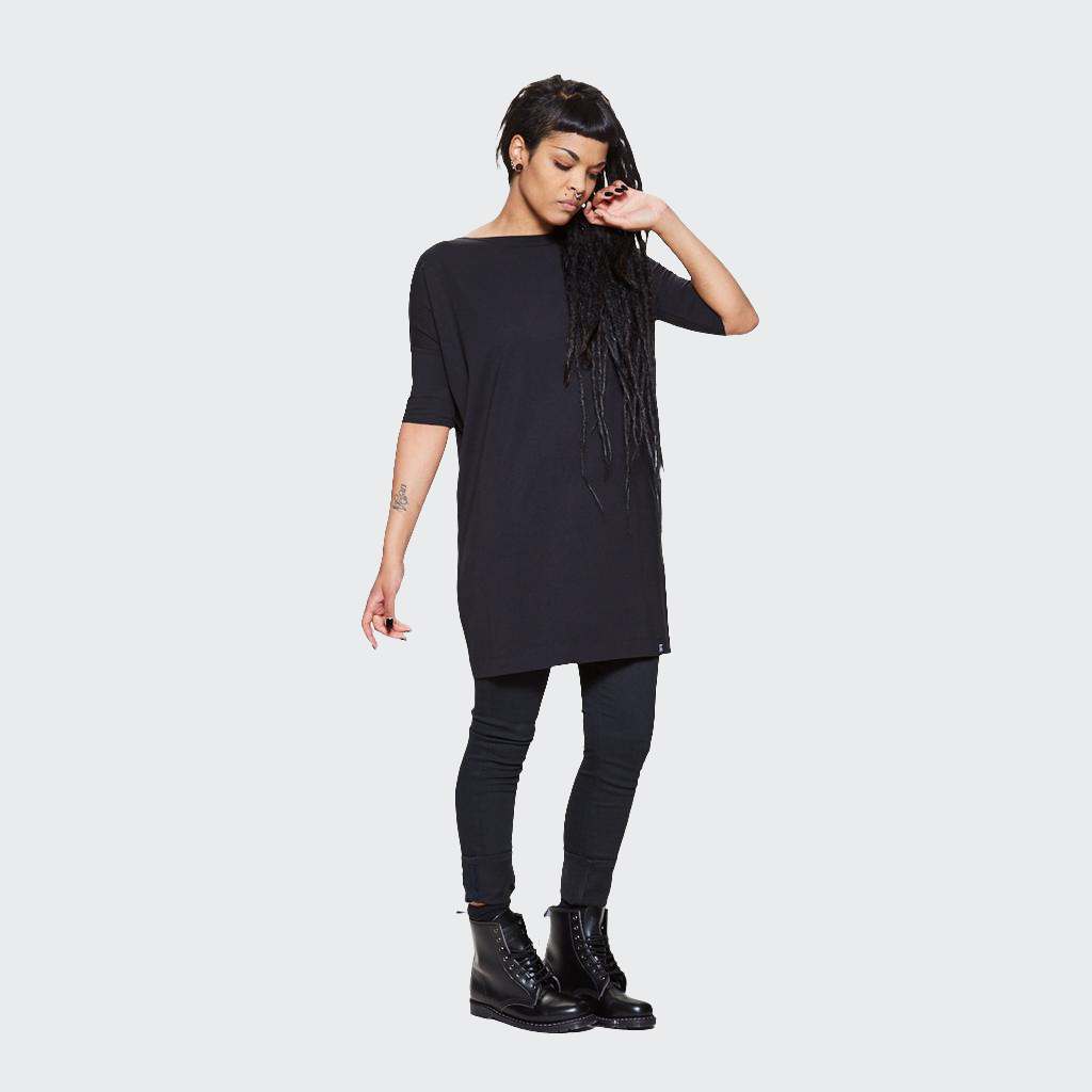 Longshirt mit 1/2-Arm OVERSIZED Jersey schwarz
