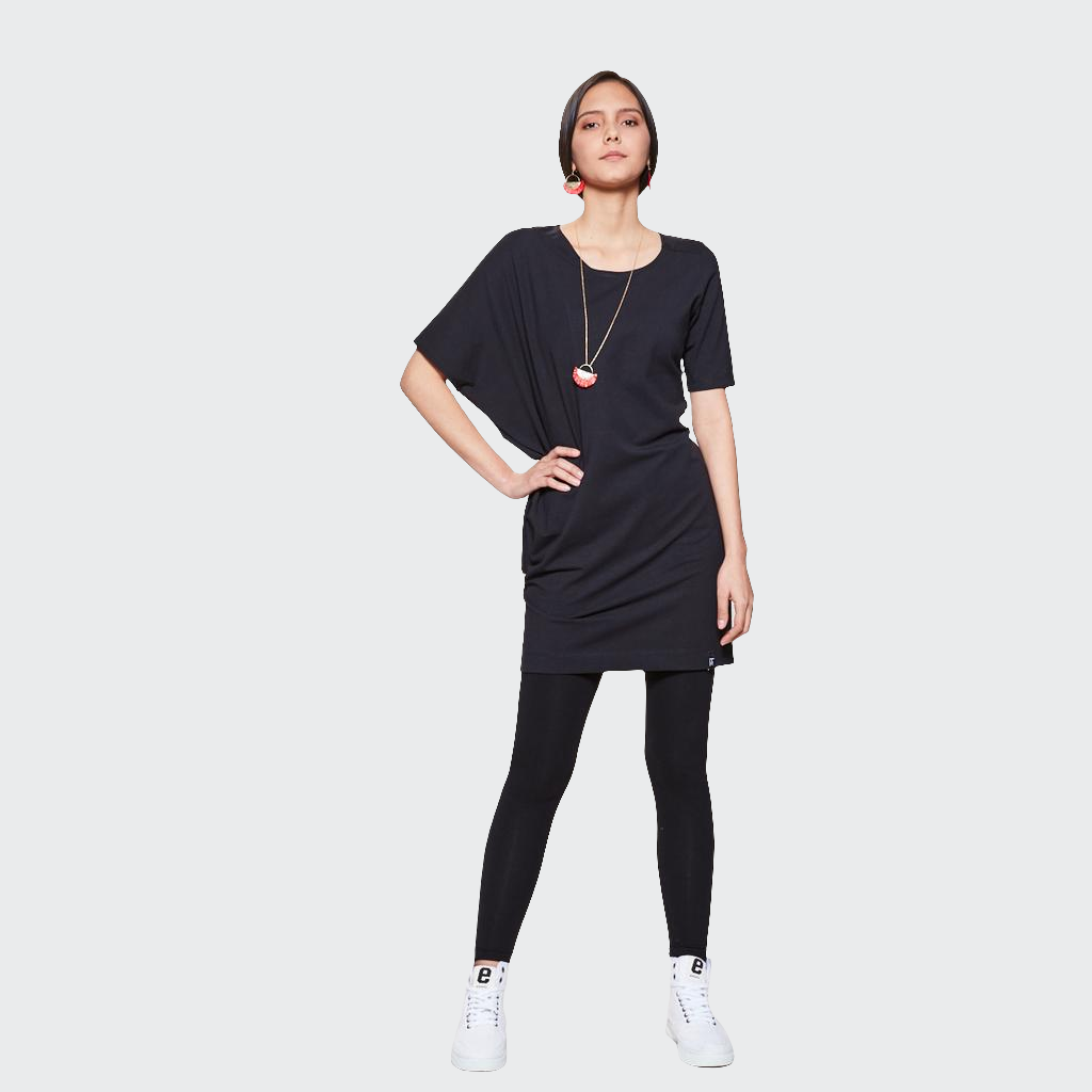 Longshirt ASYMETRISCH Jersey schwarz
