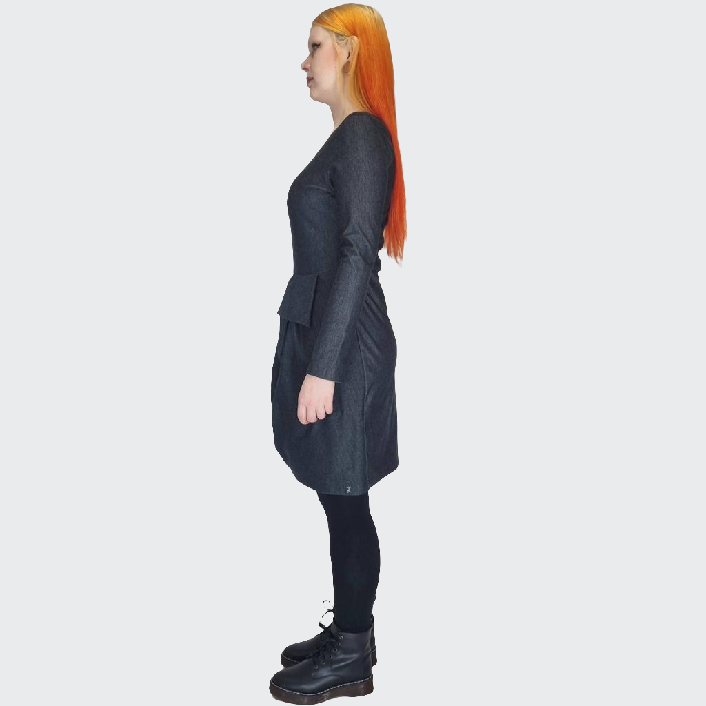 Kleid DRAPE Denim Stretch schwarz