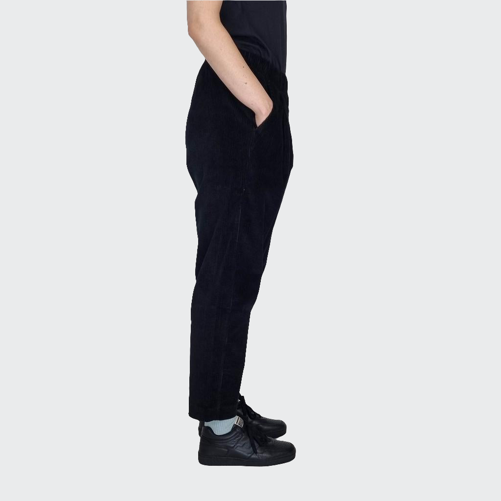 Hose BUNDFALTEN HIGH WAIST Cord schwarz