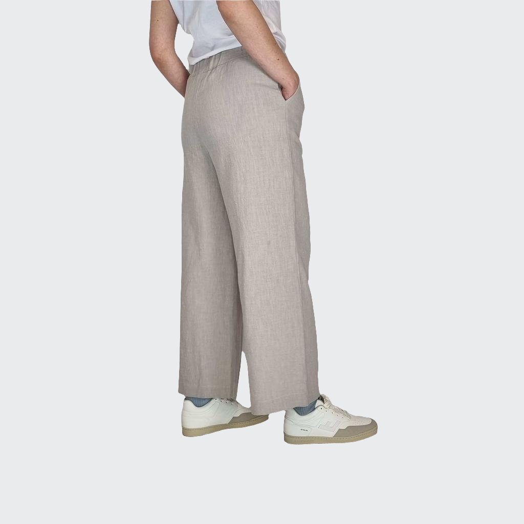 Hose WIDE Leinen sand