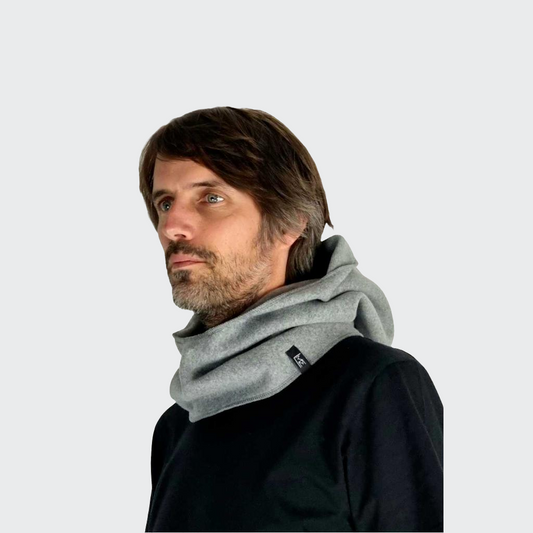 Kapuzenloop BIO-BAUMWOLLFLEECE grau