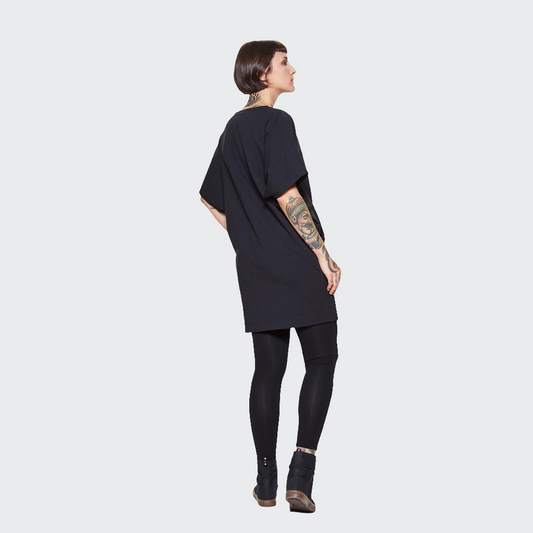 Longshirt mit Taschen OVERSIZED Jersey schwarz