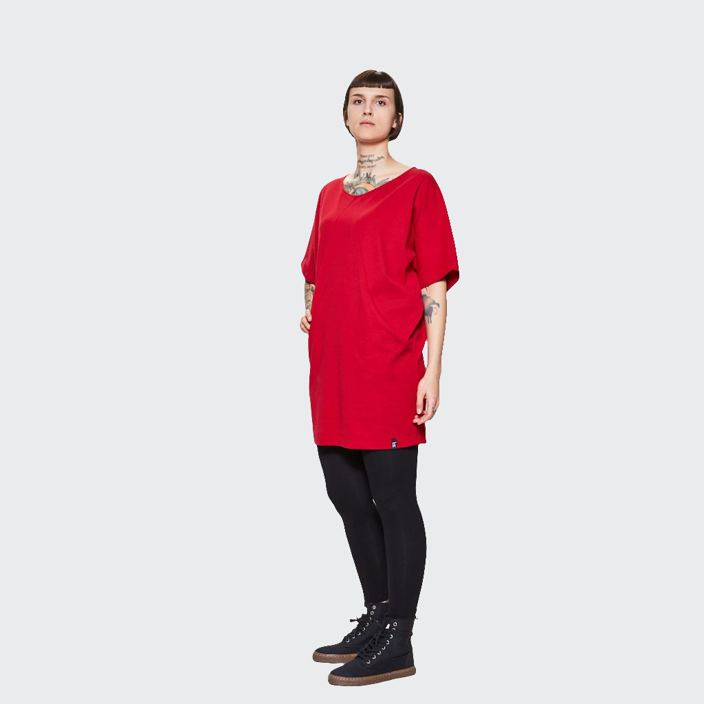 Longshirt mit Tasche OVERSIZED Jersey rot
