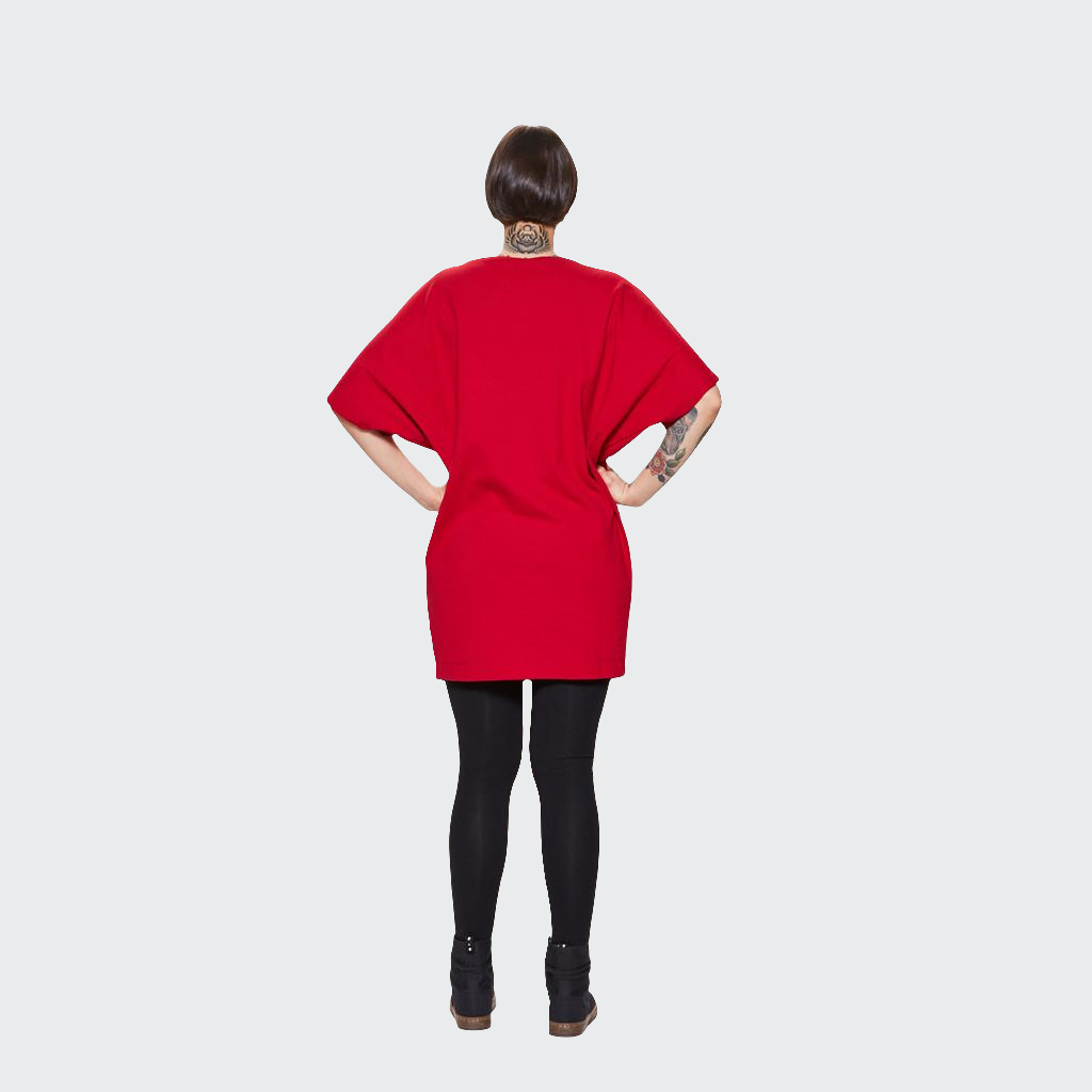 Longshirt mit Tasche OVERSIZED Jersey rot