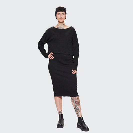 Pullover CROPPED Struktur schwarz