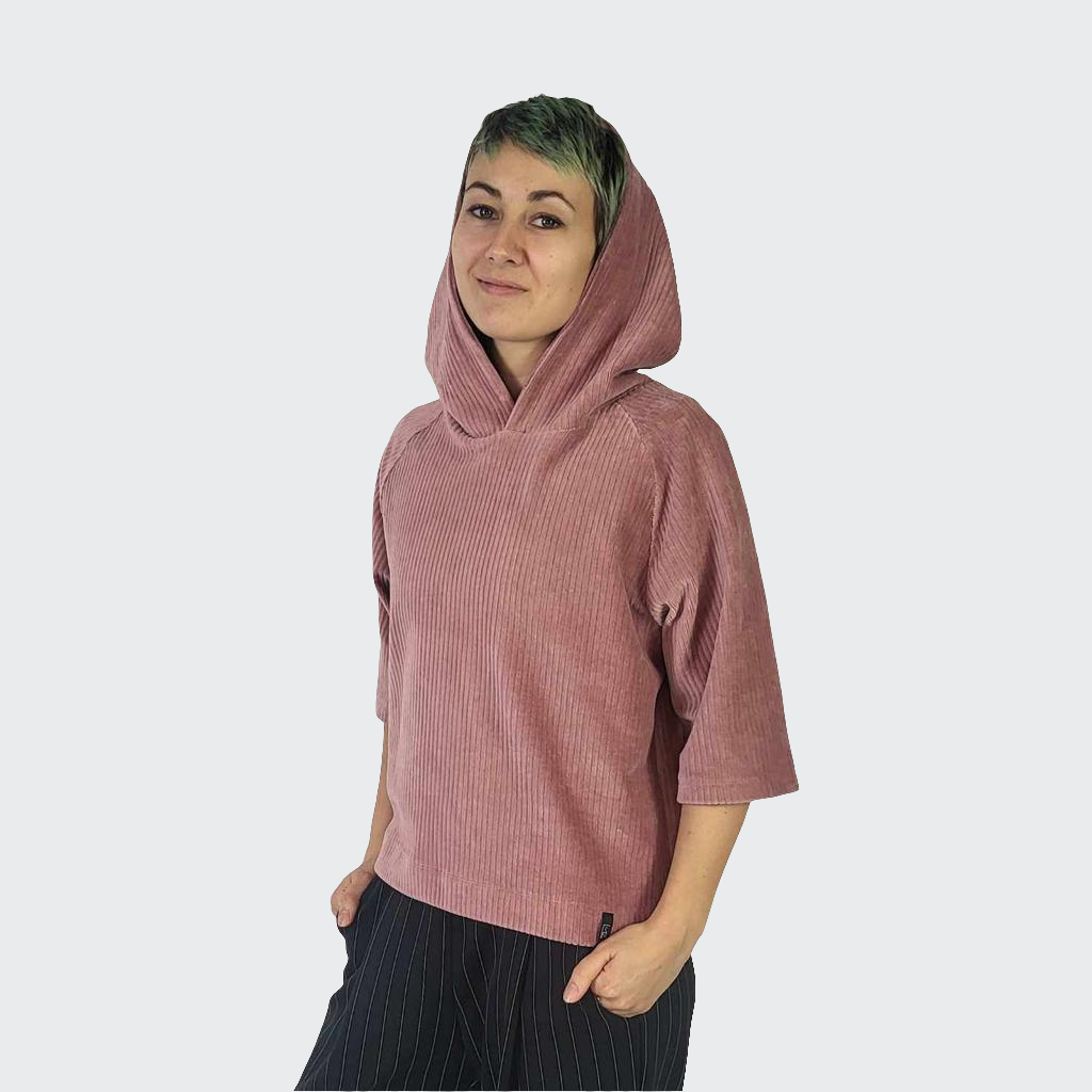 Hoodie BOXY Nickicord rose