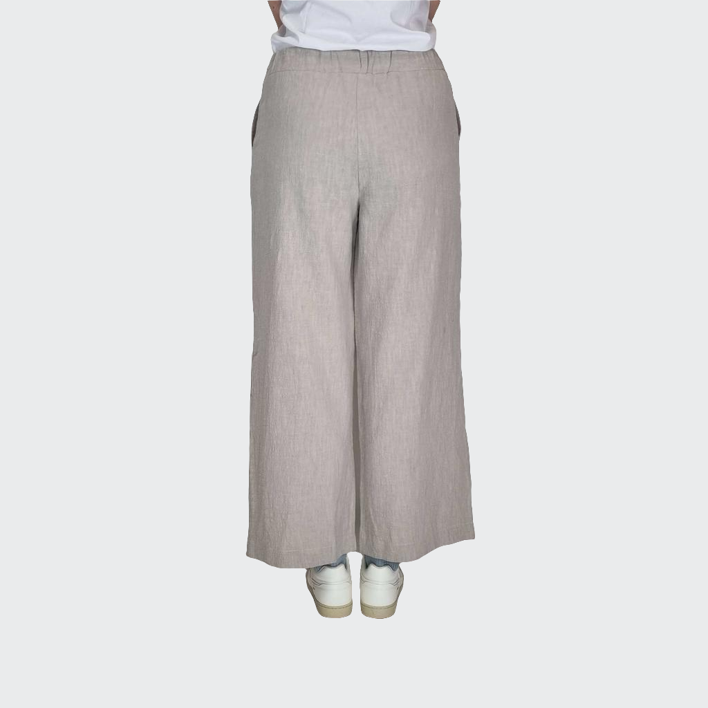 Hose WIDE Leinen sand