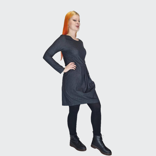Kleid DRAPE Denim Stretch schwarz