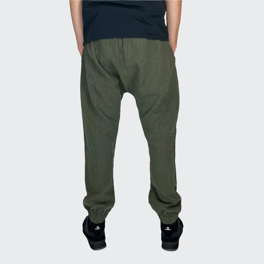 Hose BAGGY Leinen oliv