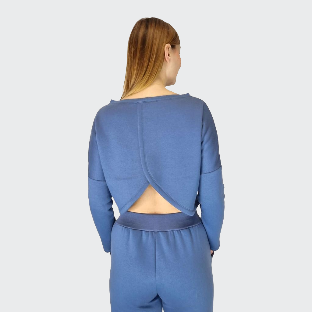 Pullover CROPPED Heavy Sweat blau