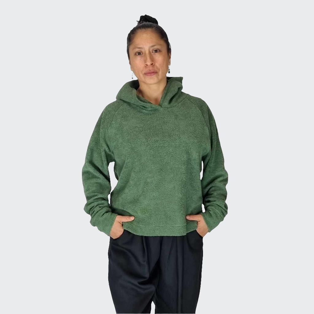 Hoodie BOXY Plüsch grün