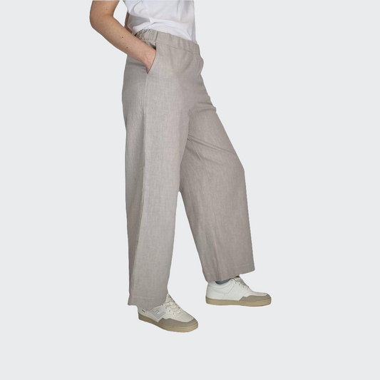 Hose WIDE Leinen sand