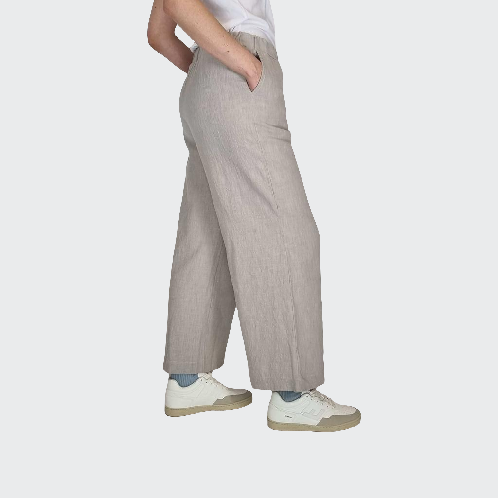 Hose WIDE Leinen sand