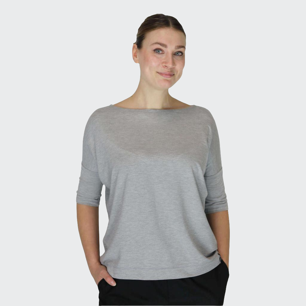 Shirt OVERSIZE Bambus-Viskosejersey hellgrau