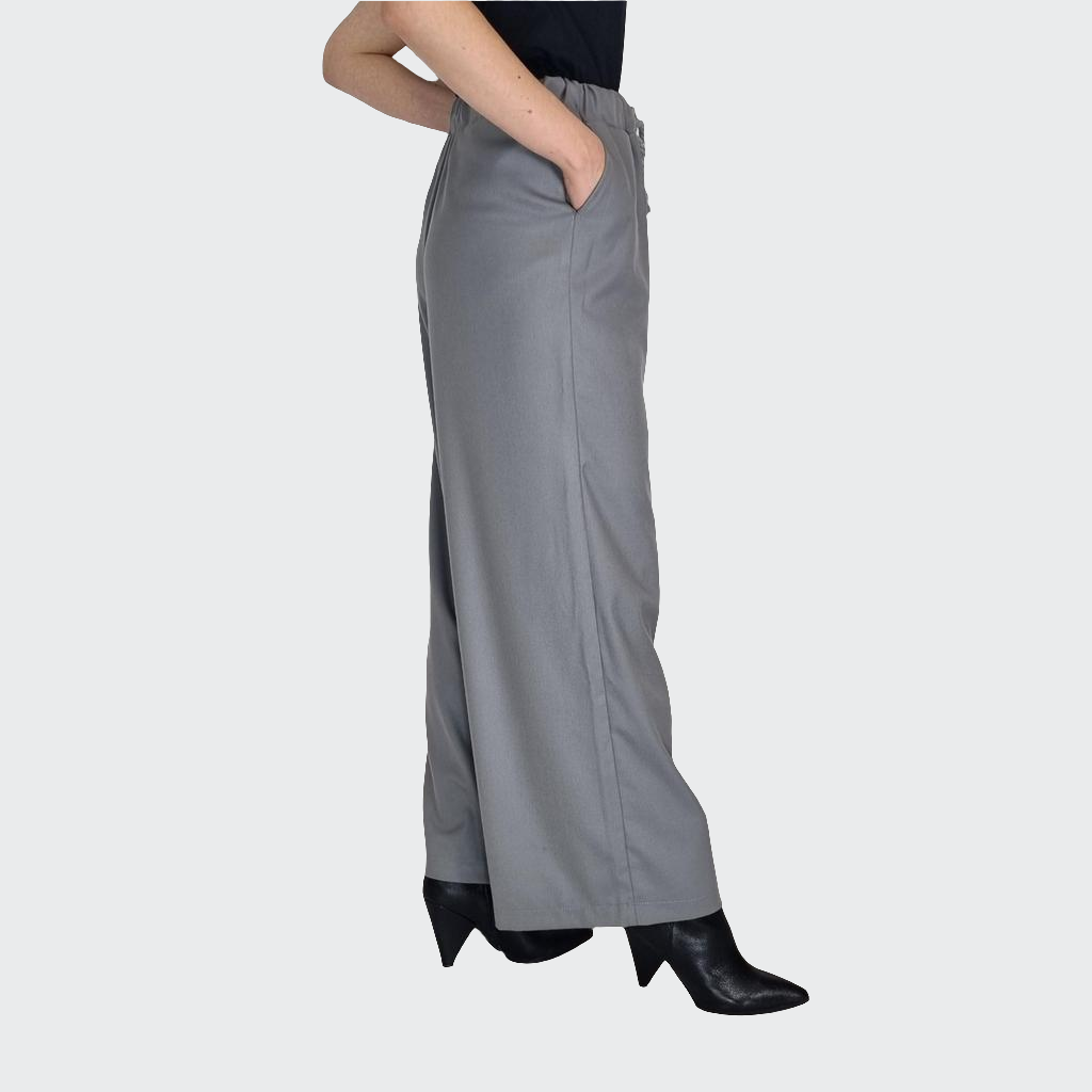 Hose lang EXTRA WIDE Bambusviskose grau