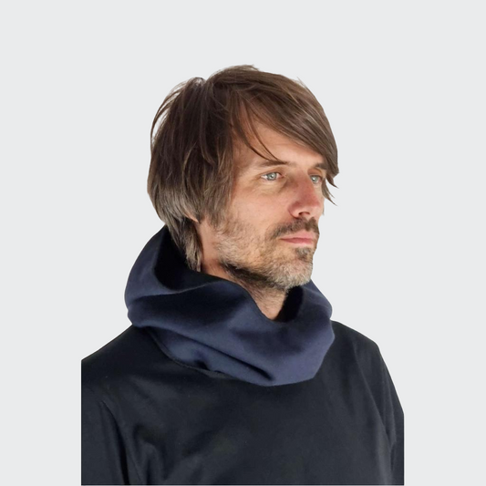 Kapuzenloop BIO-BAUMWOLLFLEECE blau