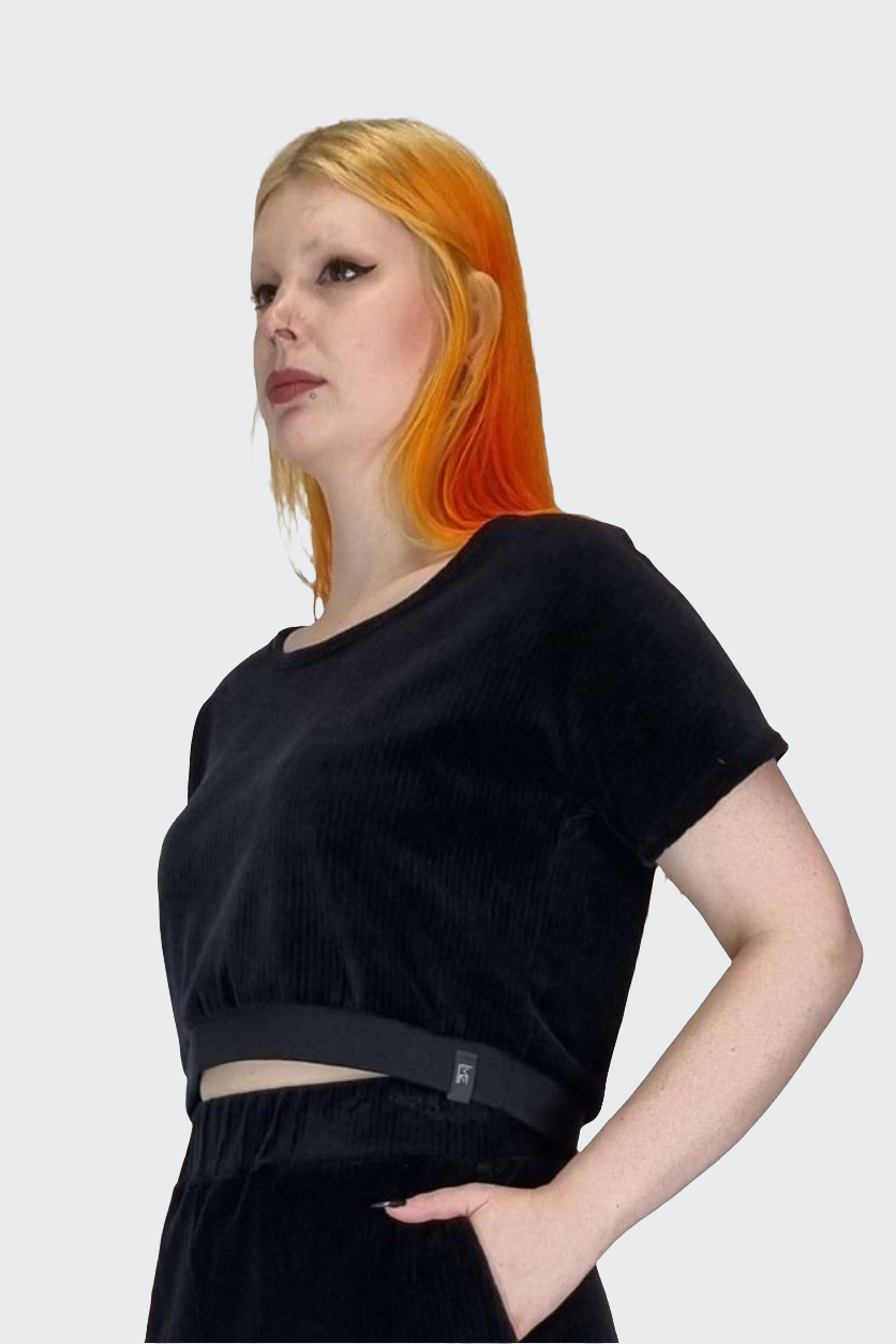 Shirt CROPPED Nickicord schwarz