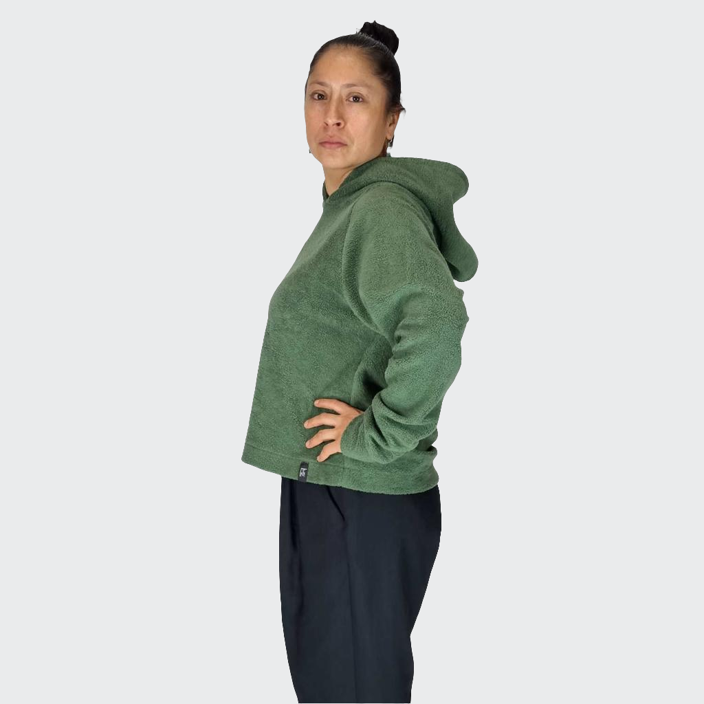 Hoodie BOXY Plüsch grün