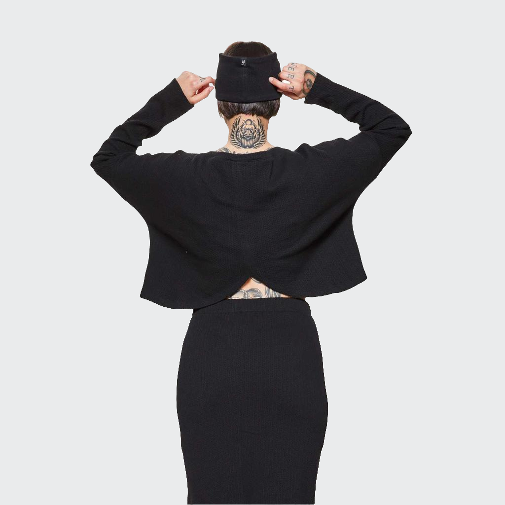 Pullover CROPPED Struktur schwarz