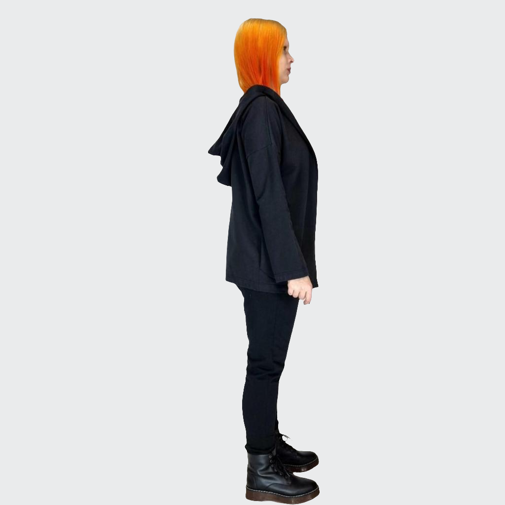 Kapuzenmantel kurz SWEAT schwarz