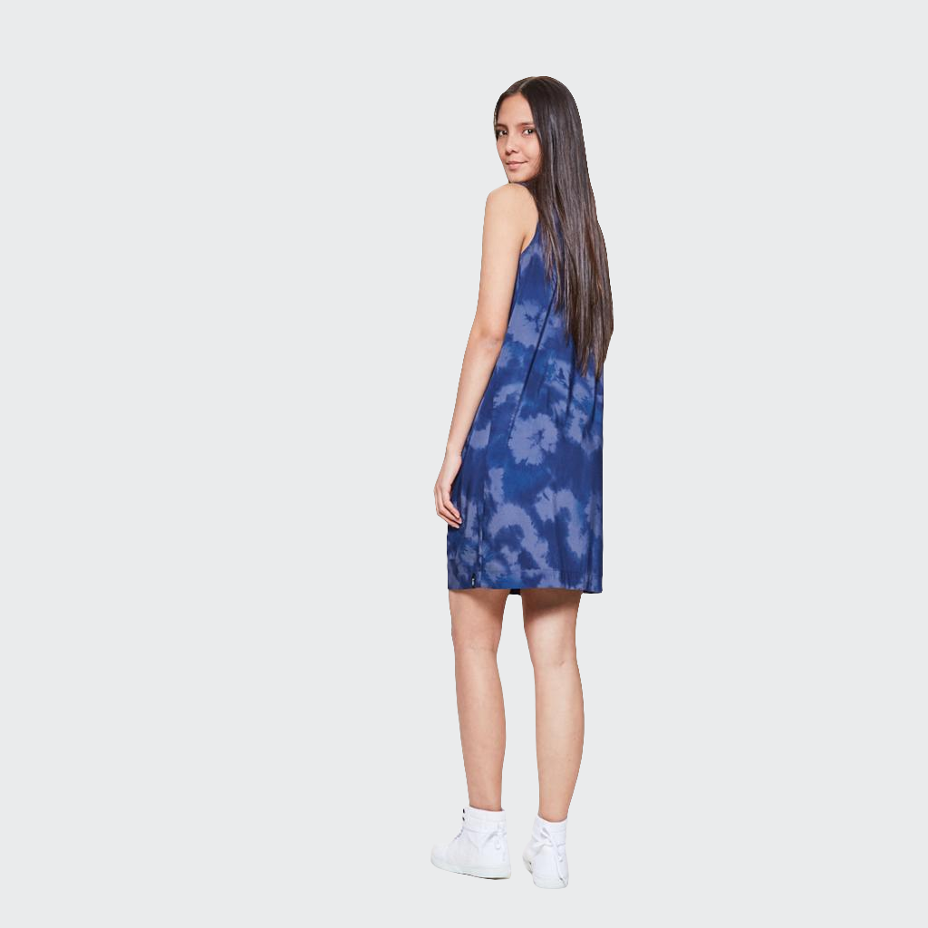 Kleid KNOTEN Batik grau/blau