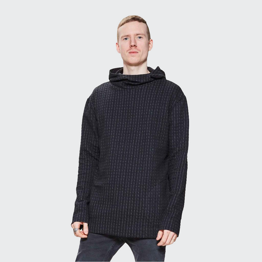 Hoodie LONG Stepp schwarz/grau