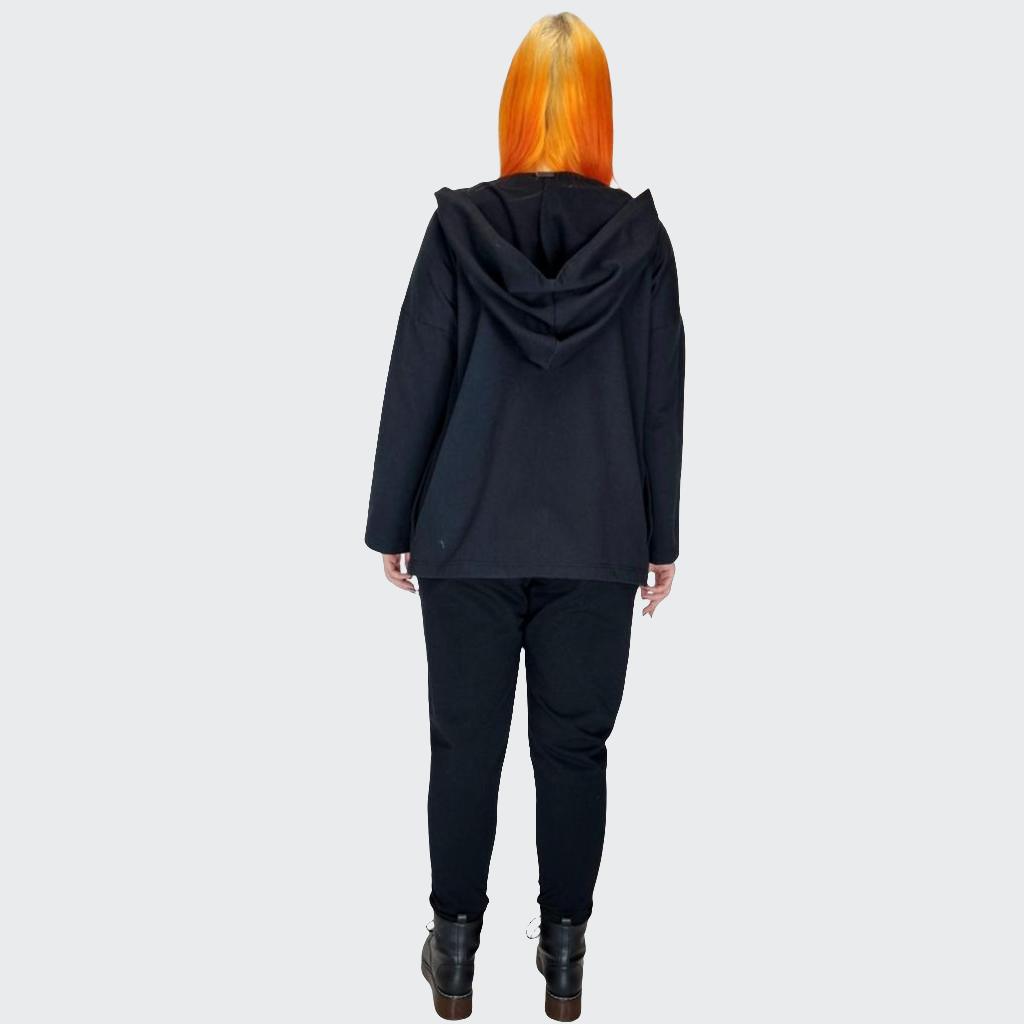 Kapuzenmantel kurz SWEAT schwarz
