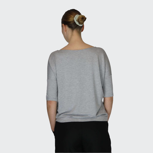 Shirt OVERSIZE Bambus-Viskosejersey hellgrau