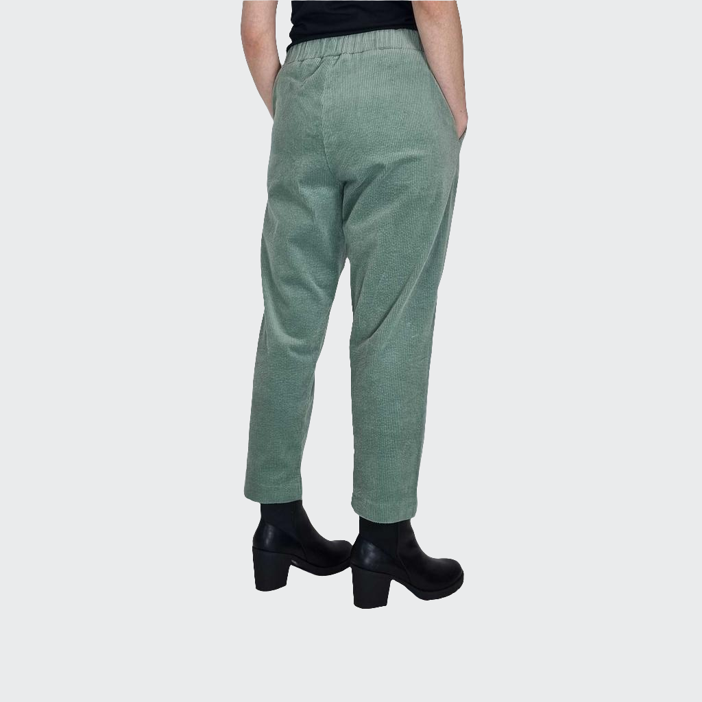 Hose BUNDFALTEN HIGH WAIST Cord mint