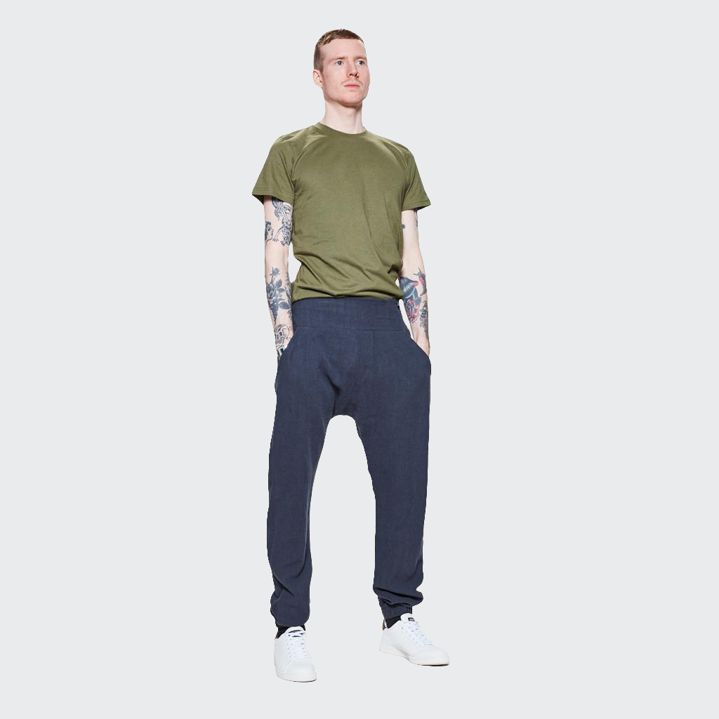 Hose EXTRA BAGGY Leinen blau