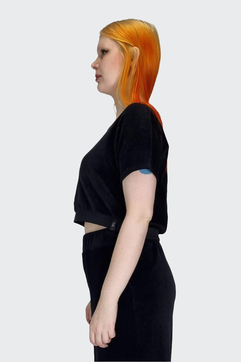 Shirt CROPPED Nickicord schwarz