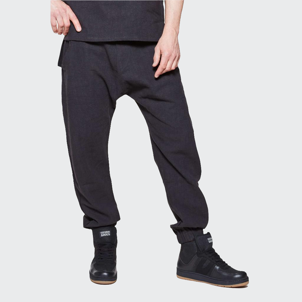 Hose BAGGY Leinen schwarz