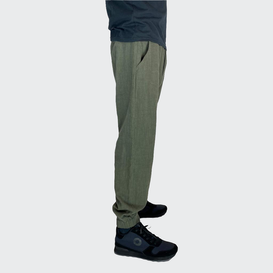 Hose BAGGY Leinen oliv