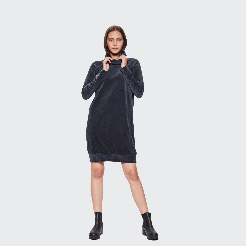 Pulloverkleid lang ROLLKRAGEN Heavy Nicky anthrazit