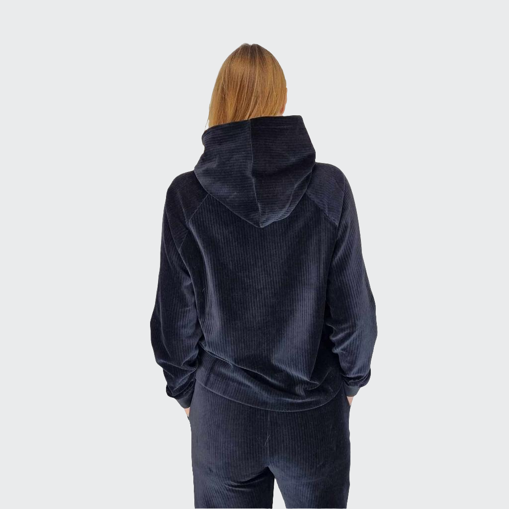 Hoodie BOXY Nickicord schwarz