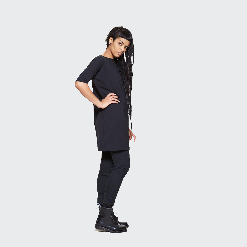 Longshirt mit 1/2-Arm OVERSIZED Jersey schwarz